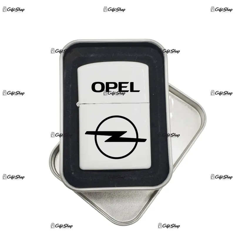 Opel, bricheta metalica gravata laser cu mesaj, model 2